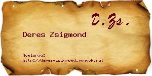 Deres Zsigmond névjegykártya